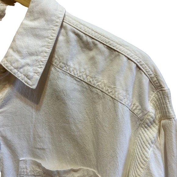 Free People We The Free Light Cream Button Oversized Shirt Size Small - Picture 2 of 15
